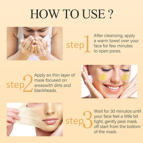 SHVYOG Vitamin C Peel Off Face Mask, Peel Off Mask with Turmeric, Blackhead Remover & Deep Cleansing Face Peel Mask, Vitamin C Exfoliating Face Ma...