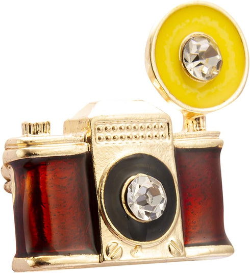 Knighthood Brooch Pin Retro Camera with Flash Bulb Photographers Lapel Pin Badge Coat Suit Jacket Wedding Gift Party Shirt Collar Lapel Pin Access...