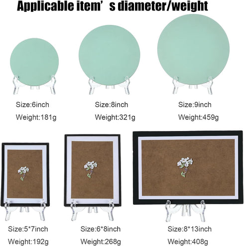 HESTYA 6 Pack 7 Inch Acrylic Easel Stand, Display Stand, Plate Holder for Display, Photo Holder Picture Frame Book(Clear)...