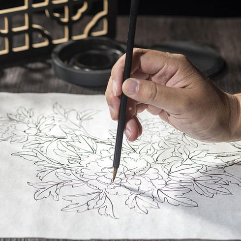 15 Pieces Chinese Calligraphy Writing Brushes Set with Writing Paper Roll-up Brush Bamboo Holder, Shanlian Hubi Kanji Japanese Sumi Drawing Brushe...