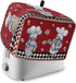 Kitchen Chef Gnomes Toaster Cover 2 Slice, Small Kitchen Appliance Covers, Rustic Red Checkered Dessert Toaster Oven Cover with Loop, Bread Machin...