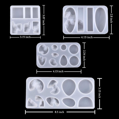 Island Resin Pendant Molds, (4 Pack) Ocean Themed Style Silicone Epoxy Molds for DIY Jewelry Pendant Necklace Keychain Jewel and Resin Crafts...