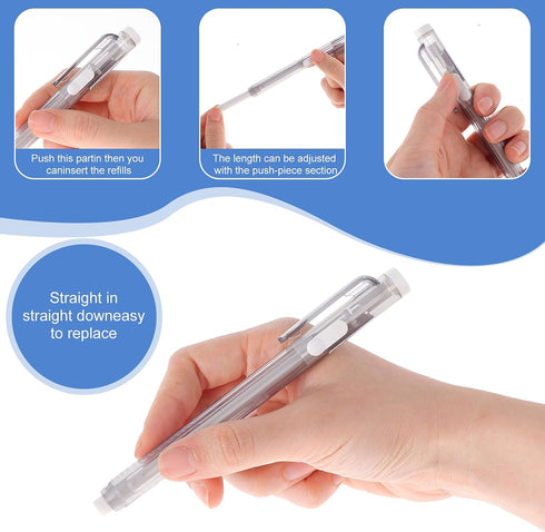 2Pcs Retractable Mechanical Eraser Pen with 10Pcs Replacement Eraser Refills Mechanical Pencil Eraser for Artists Drawing Drafting Painting for Sc...