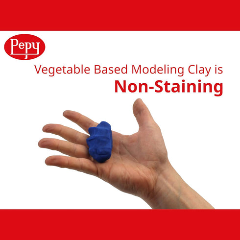 Pepy Plastilina Reusable and Non-Drying Modeling Clay; Box of 12-Color Sticks, 0.8 Ounce Each, Perfect for Arts and Crafts Projects...