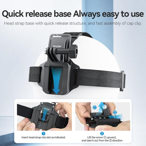 Head Strap Cap Clip Mount with Phone Clip Vertical Mount Kit, 2-in-1 Cellphone POV Selfie Holder Head Mount for Go Pro Max Hero Insta360 DJI Actio...
