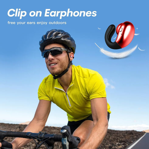 Wireless Ear Clip Bone Conduction Headphones Bluetooth Wireless Open Ear Earbuds with Earhook Earclip Bone Conduction Earbuds Head Set Waterproof ...