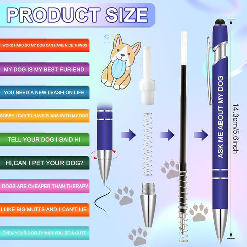 Woanger 20 Pcs Funny Dog Pens for Graduation Gift 1.0 mm Dog Lovers Pen Black Ink Ballpoint Pen Puppy Lover Gifts for Boys Girls Students Teachers...