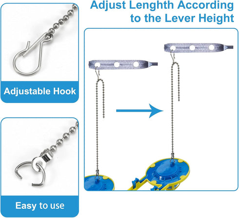 Toilet Flapper Chain 9.8inch,3PCS Stainless Steel Toilet Handle Lift Chain Replacement Fits Most Toilet Flappers...