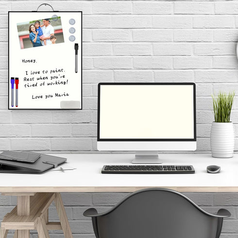 White Board Dry Erase Board Portable and Ultralight Small Magnetic Whiteboard includes Magnets 4 Dry Erase Markers3 Board Eraser 1 A3 Size 16 X 12...