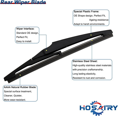 Rear Wiper Arm Blade Set for Chevy spark 2016-2021 Rear Windshield Wiper Arm Blade Assembly 95391372...