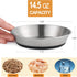 Stainless Steel Cat Bowls,Whisker Friendly Shallow Cat Dishes for Food and Water,Non-slip Silicone Bottom,Heavy Duty,Replacement Kitten Metal Plat...