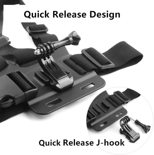 Chest Mount Harness Chesty Vest Head Mount Strap for Action Camera Compatible with GoPro Hero 11,10,9,8,Max,Go Pro Hero 7,6, 5,4, Session,3+,3,Her...
