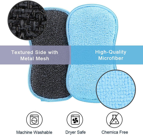 HOMEXCEL 12 Pack Multi-Purpose Scrub Sponges Kitchen, Dish Sponge, Non-Scratch Microfiber Sponge for Efficiently Cleaning Dishes, Pots, and Pans, ...