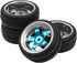 2.59in Rubber Tires & 12mm Hex Plastic Wheel Rims Set Compatible with Traxxas Kyosho HPI Tamiya Associated 1/10 RC On-Road Touring Car (Blue)...