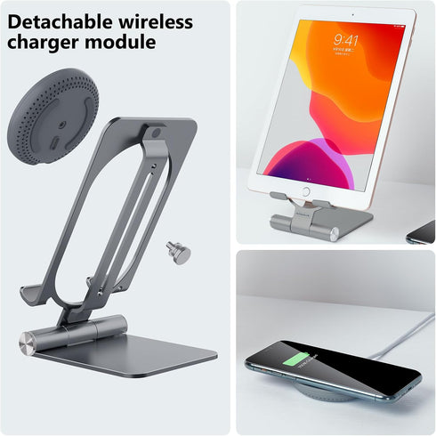 Nillkin Fast Wireless Charger - Metal Foldable and Adjustable Wireless Charging Stand for iPhone 15 14 13 12, Samsung Galaxy S24 S23 S22 S21 Ultra...