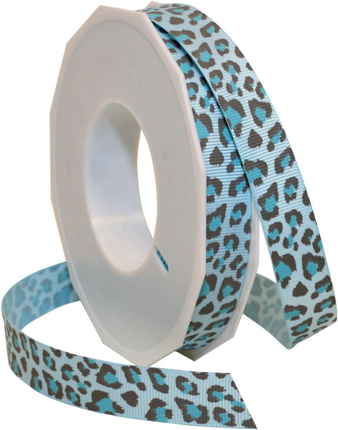 Morex Ribbon Leopard Grosgrain Ribbon, 5/8-Inch by 20-Yard, Light Blue...