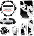 JINGSEN11 Pieces Fluffy Car Accessories Set,Fluffy Cow Print Plush Steering Wheel Covers for Women Soft Fleece Handbrake Cover Shift Cover Car Tri...