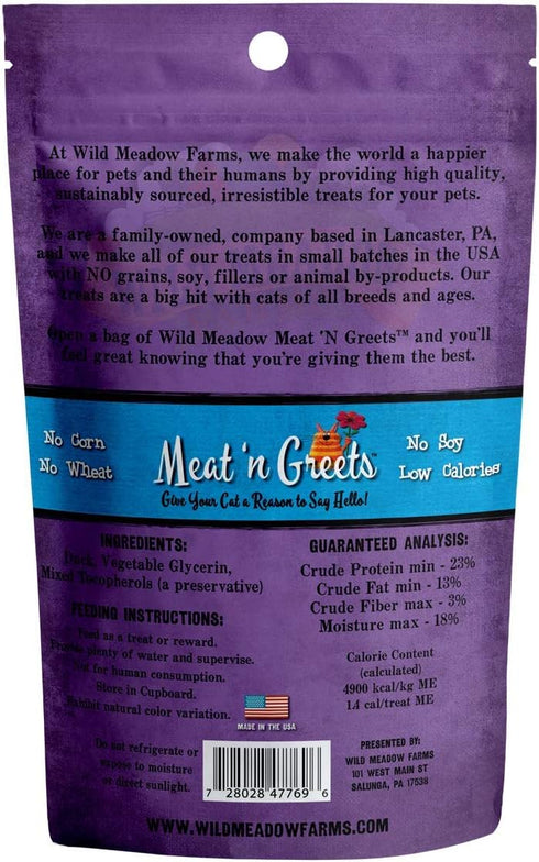 Wild Meadow Farms - Cat Treats - Meat 'N Greets - Soft Jerky Treats with Real Meat, High Protein, Grain-Free, Perfect for Training & Rewarding, Al...