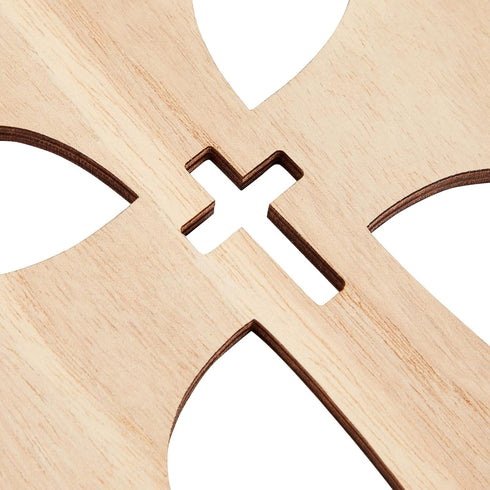 Bright Creations Wooden Crosses for Crafts - 12-Pack, 3 Sizes & Light Brown Unfinished Wood - DIY Blank Crosses with Stands - for Baptism Favors &...
