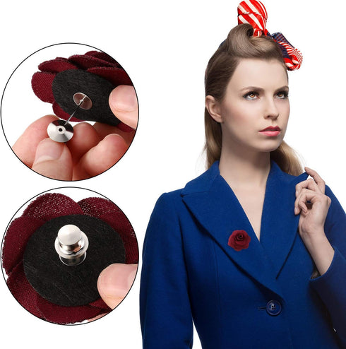 E-lishine 50 Pcs Metal Pin Backs Locking Pin Keepers No Tool Required?Locking Clasp with Storage Case...