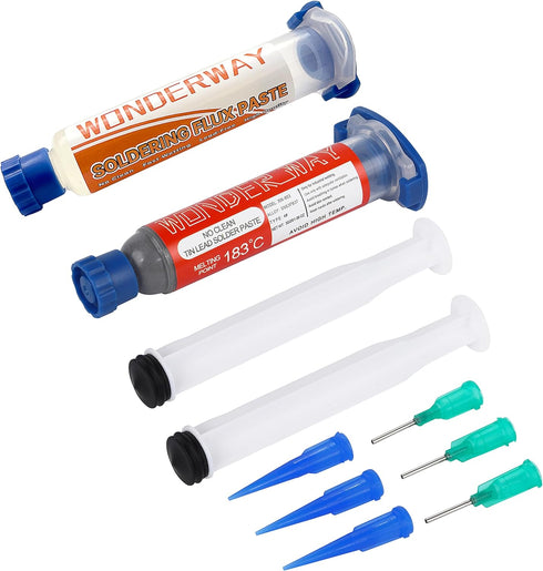 Sn63/Pb37 T4 Tin Lead Solder Paste (30g) & Lead-Free Solder Flux 10cc, Supplied By Wonderway...