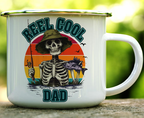 Reel Cool Dad Campfire Mug, Dad Fishing Camping Cup, Father's Day Gifts, Fisherman Mug, Fishing Gifts for Men (16oz)...