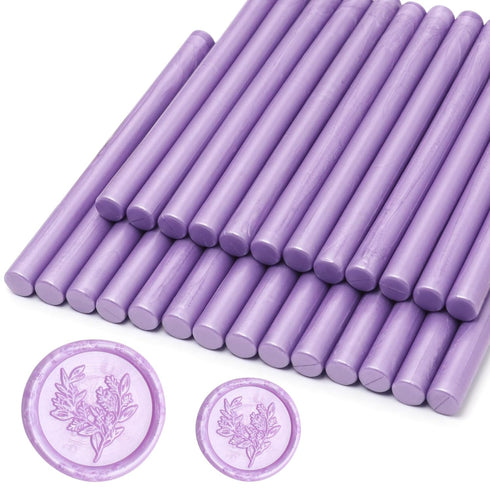 Lilac Purple Wax Seal Sticks 26pcs, Andotopee Glue Gun Wax Seal Sticks for Wax Seal Stamp, Premium Sealing Wax for Envelope Letter Seal Wedding In...
