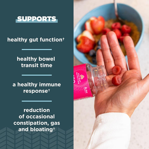 Ancient Nutrition Probiotics, SBO Probiotics Berry Gummies 10 Billion CFUs*/Serving, Healthy Digestive and Immune Response Support, Gluten Free, R...