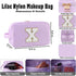 Initial Travel Cosmetic Bag With Glitter Chenille Portable Water-resistant Toiletry Bags for Travelling Nylon Cosmetic Bag Makeup Organizer Pouch ...
