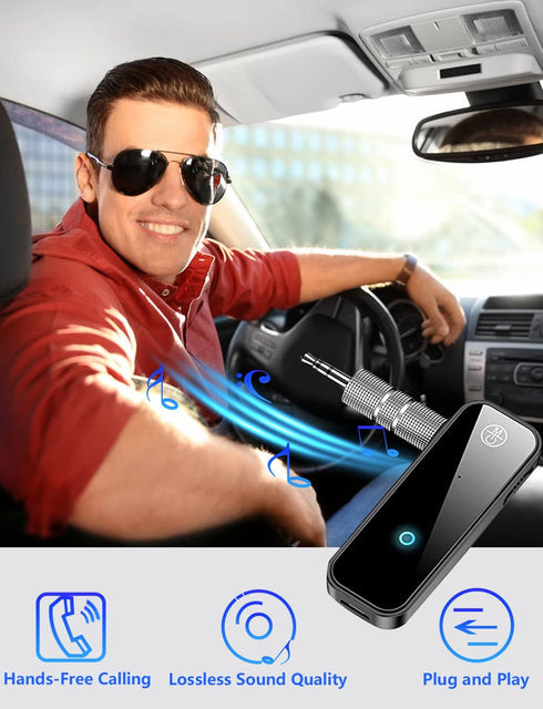 Bluetooth 5.0 Adapter 3.5mm Jack Aux Dongle, 2-in-1 Wireless Transmitter Receiver for Car,TV Audio,Headphones,Speakers,Projector...