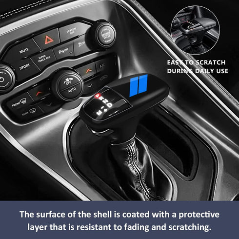 auovo Gear Shift Knob Trim for Charger Accessories Challenger 2015-2023 / Durango 2016-2023 (Black-Blue)...