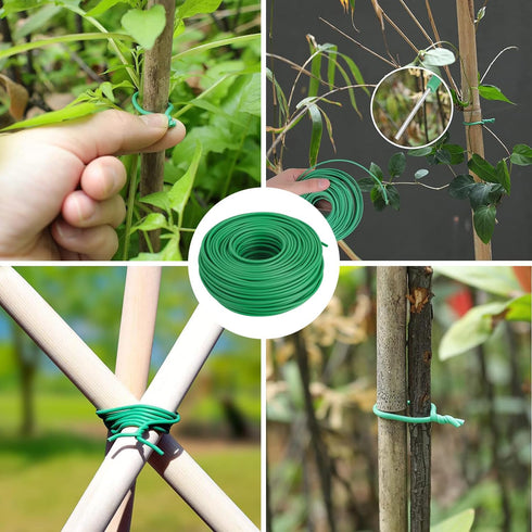 Soft Plant Ties 16.5Ft, Diameter 0.16"/4mm Green Plant Twist Garden Ties Gardening Supplies for Supporting Climbing Plants, Tomatoes, Vegetables, ...