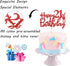 Red Glitter Happy 21st Birthday Cake Topper - 21Sign Cake Topper - Cheers to 21 Years Party Supplies - 21st Birthday Party Decorations...