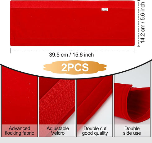 Sheskind Refrigerator Door Handle Cover Kitchen Appliance Decor Handles Antiskid Protector Gloves for Fridge Oven Keep Off Fingerprints,Liquid,Oil Stain,Food Spot,2 Pieces (16"*4", Red Plush)
