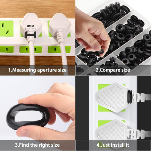 260 Pcs Rubber Grommet Kit Set of 7 Sizes, Firewall Hole Plug Ring Rubber Gasket for Plumbing, Hardware Repair, Automotive, Wiring, Plug and Cable...