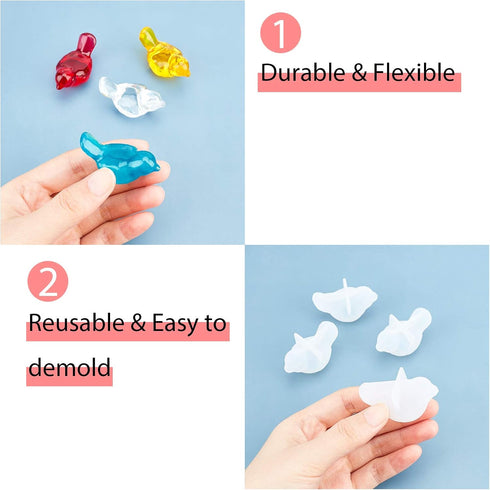 arricraft 10 Pcs 3D Bird Silicone Resin Molds, Epoxy Resin Casting Molds for for UV Resin Jewelry DIY Craft...