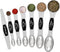Magnetic Measuring Spoons Set - Wildone Stainless Steel Double Sided Measuring Spoons Set of 7 Black, for Dry & Liquid Ingredients, Including 6 He...