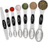 Magnetic Measuring Spoons Set - Wildone Stainless Steel Double Sided Measuring Spoons Set of 7 Black, for Dry & Liquid Ingredients, Including 6 He...