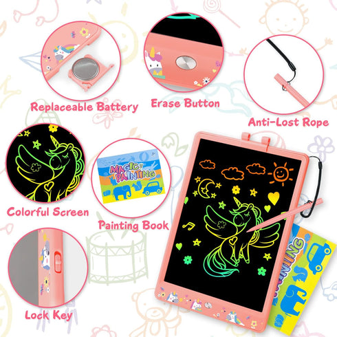 LCD Writing Tablet for Kids, 8.5 Inch Drawing Tablet Doodle Board, Toddlers Colorful Electronic Drawing Pads, Educational and Learning Boys Girls ...