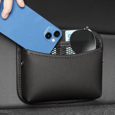 Car Side Porcket Organizer, Leather Small Car Pocket Bag, Phone Coin Sunglasses Holder for Car Seat, Door, Window, Console Universal Car Organizer...