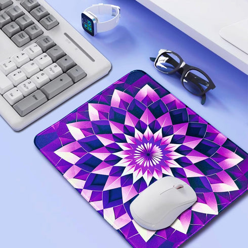Computer Mouse Pad with Stitched Edge Comfortable Mouse Pads with Non-Slip Rubber Base, Purple, 8x10 inch...
