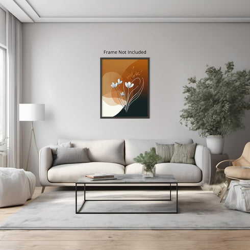 Posterizer 1 pcs-minimalist floral line drawing-beige chic poster 2-Floral & Botanical Art-Abstract & Modern Art-Decor for Home & Office- unframed...