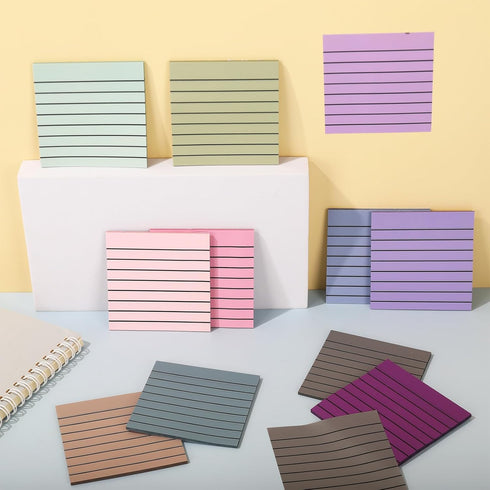 500 Sheets Neutral Color Lined Translucent Sticky Notes 10 Colors Clear Memo Pads with Lines Colorful Post Reminder Notes for Annotating Books Off...