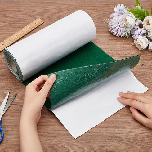 BENECREAT 13 Feet Green Self Adhesive Felt Fabric 10 x 157 Inch Large Felt Fabric Roll Shelf Liner for DIY Costume Making Jewelry Box Drawer Liner...