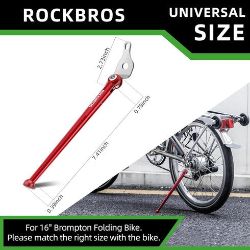 ROCKBROS Bike Kickstand Bicycle Kickstands for 16 Inch Wheel Brompton Folding Bike Adjustable Center Mount Bike Stand for Mountain Bike/Road Bicyc...