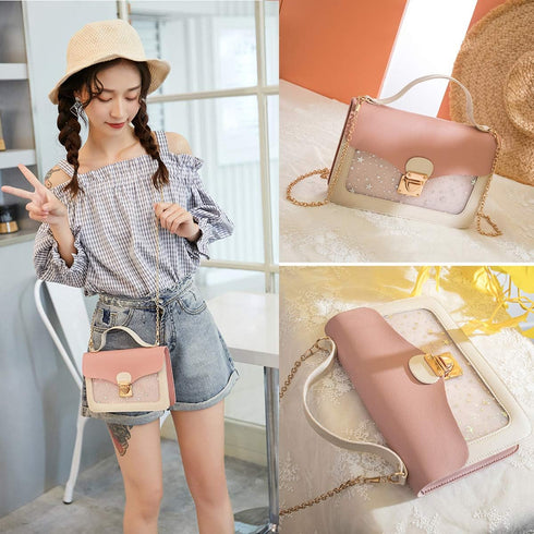 Small Crossbody Purse for Women Chain Shoulder Handbag Mini Cute Cross Body Bag with Detachable Chain Strap...