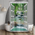 Baocicco Nature Landscape Shower Curtain Summer Forest River Jungle Waterfall Lake Window Scenery Shower Curtains Decorative for Bathroom Waterpro...