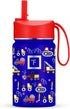 IRON °FLASK Kids Water Bottle - Straw Lid, 20 Name Stickers, Vacuum Insulated Stainless Steel, Double Walled Tumbler Travel Cup, Mug - Constructio...