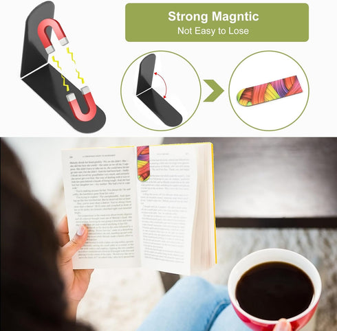 30 Pcs Magnetic Bookmarks, Mini Geometric Page Markers Magnetic, Geometric Magnetic Page Stand Bookmarks for Teachers School Home Office Reading B...