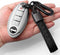 Compatible with Nissan Key Fob Cover with Leather Keychain Soft TPU 360 Degree Protection Key Shell Case for Altima Maxima Rogue Armada Pathfinder...